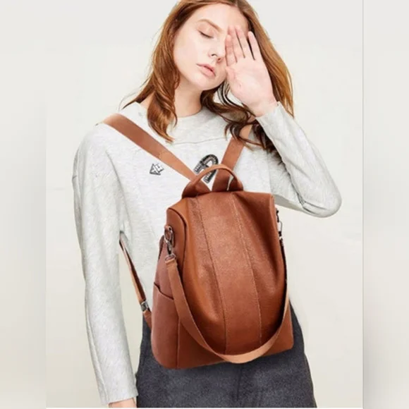 Women Backpack Purses PU Leather Waterproof Daypack Casual Shoulder satchel bag - Picture 2 of 12